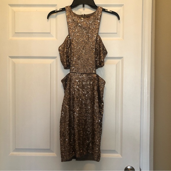 Bronze sparkle cutout dress - Picture 4 of 6